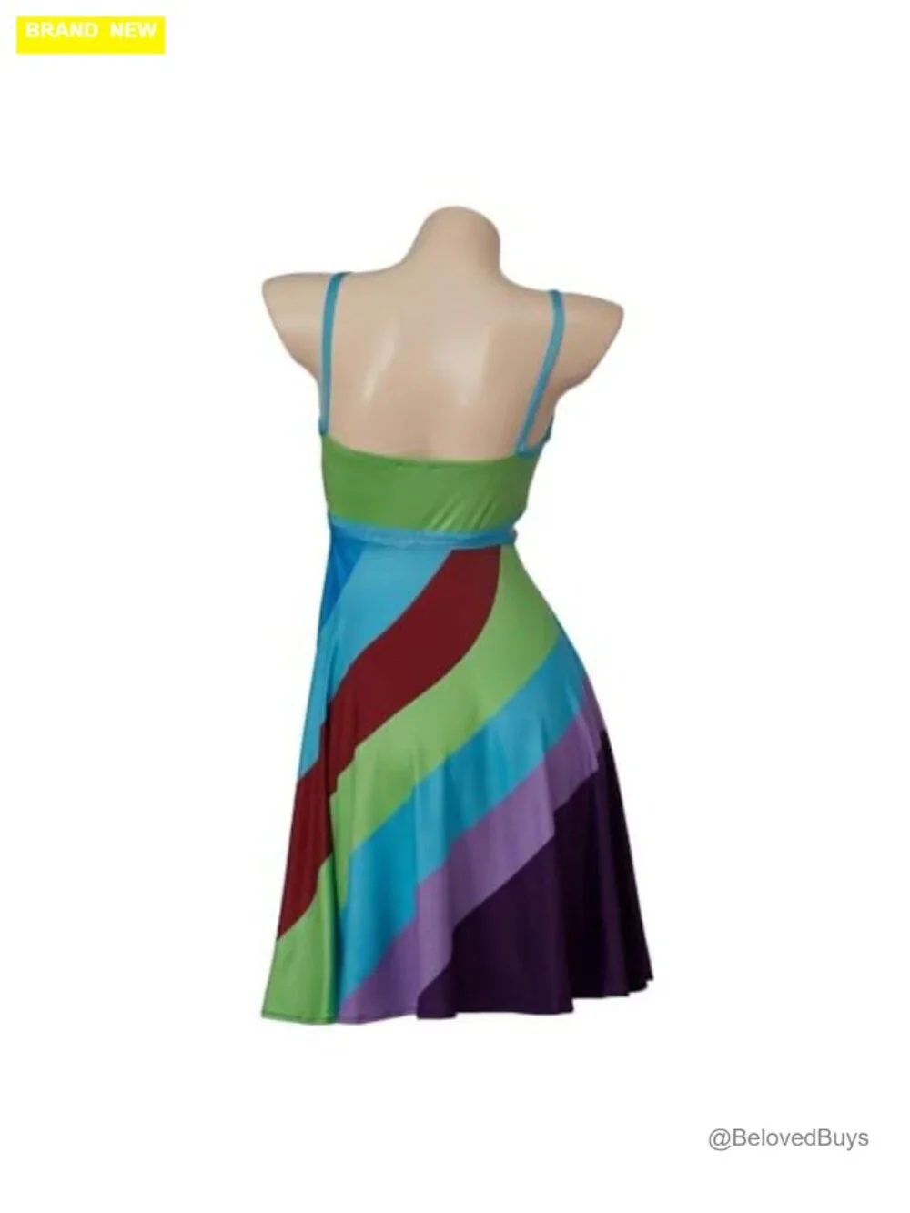Vintage Print Bodycon Mini Dress Cut-Out Backless Spaghetti Strap